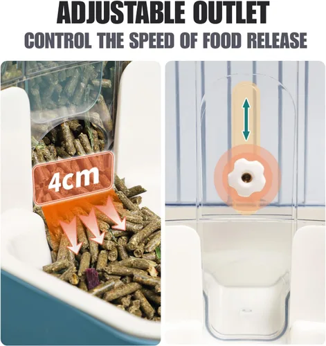 Miniatura 3 de Dispensador automático de agua para alimentos para mascotas, juego de botellas de agua para jaula de gravedad automática, estación de alimentación