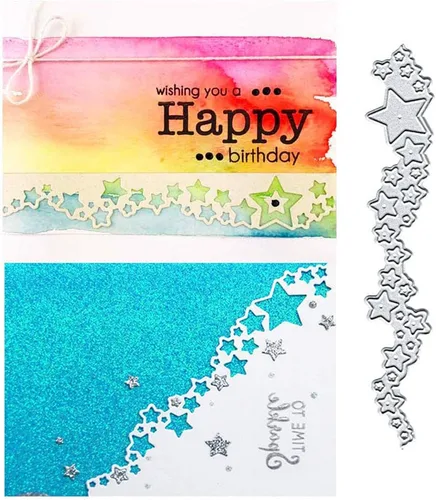 Miniatura 4 de Troqueles de corte de estrellas, moldes de plantilla de metal, herramienta de grabado en relieve para hacer tarjetas, álbumes, álbumes de recortes