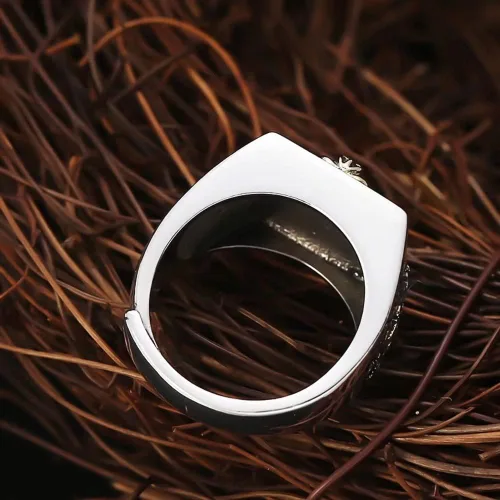Miniatura 7 de JUNTEN Anillo de plata de ley 925 Feng Shui PIXIU para hombre, ajustable, abierto