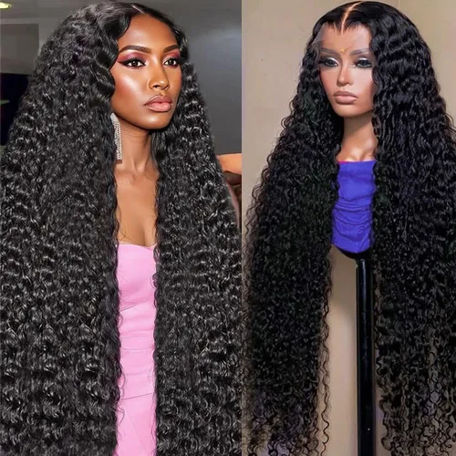 Miniatura 8 de Pelucas de cabello humano ondulado profundo con encaje frontal 13x6, densidad del 200%, pelucas de cabello humano con encaje frontal HD pre