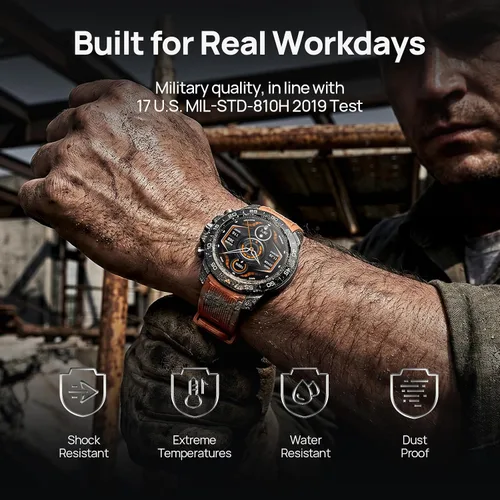 Miniatura 2 de mibro GS Explorer S - Reloj inteligente resistente para hombre con cerámica resistente a los arañazos y pantalla AMOLED de 1.32 pulgadas, batería