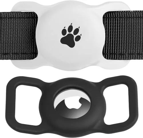 Soporte para Airtag, paquete de 2 fundas de silicona para collares, funda para rastreador GPS para Apple Airtags, soporte antipérdida con collar de