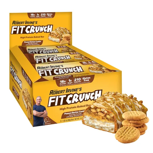 Miniatura 9 de FITCRUNCH - Barras de proteínas para aperitivo de tamaño snack, barra horneada de 6 capas, 4 g de azúcar, sin gluten y centro suave de pastel