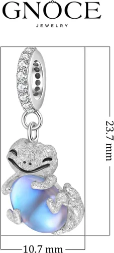 Miniatura 8 de GNOCE Colgante de plata de ley 925 con diseño de lagarto abraza piedra lunar para mujer, regalo de joyería para mujeres, esposa, cadena