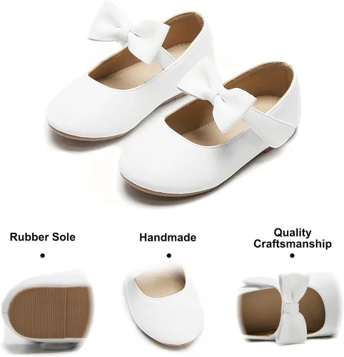 Miniatura 5 de Felix & Flora Zapatos de vestir para niñas pequeñas - Zapatos planos Mary Jane para niñas de flores, zapatos de ballet para fiestas y bodas