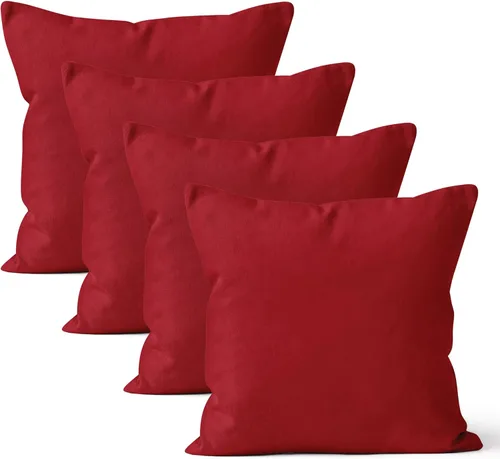 Miniatura 48 de Encasa XO Juego de 2 fundas de almohada de 12 x 12 pulgadas, color beige, sin rellenos, fundas de almohada de algodón para sala de estar, cama