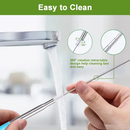 Miniatura 8 de Kynup Reusable Metal Straws (6Packs), Collapsible Travel Drinking Straws with Cases, Cruise Ship Essentials, Cruise Must Haves with Silicone for