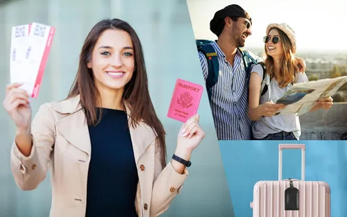 Miniatura 7 de Funda para pasaporte, cartera con bloqueo RFID, funda de piel para tarjetas, accesorios de viaje para mujeres y hombres, negro