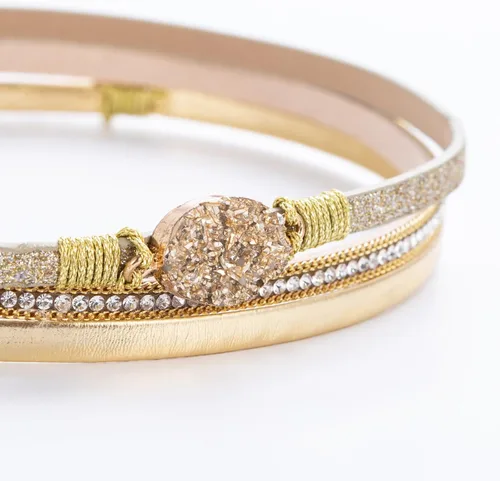 Miniatura 286 de FANCY SHINY - Pulsera de cuero estilo bohemio, pulsera de cuentas de cristal con cierre magnético, regalos de joyería para mujer