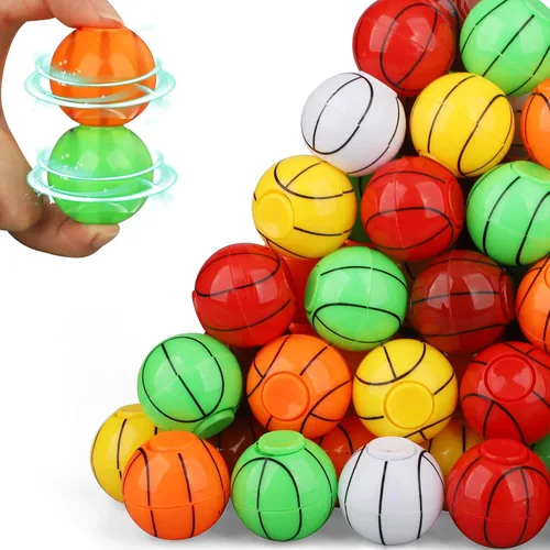 Miniatura 8 de Mini Baloncesto Fidget Spinner para niños y adultos, bola pequeña mano dedo Spinner recuerdos de fiesta bolsa de regalos deportiva caja del tesoro