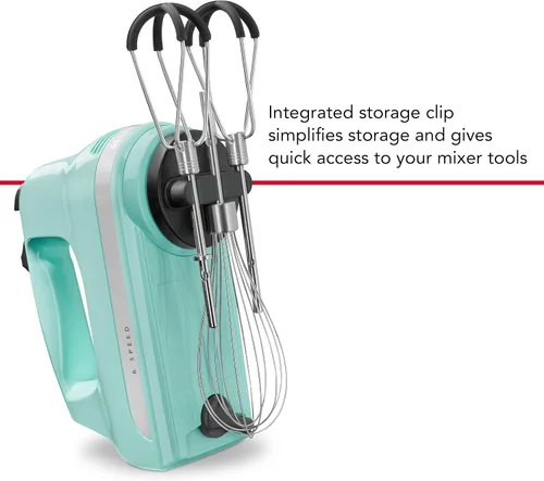 Miniatura 4 de KitchenAid KHM6118 - Batidora de mano de 6 velocidades con batidores de borde flexible Azul hielo