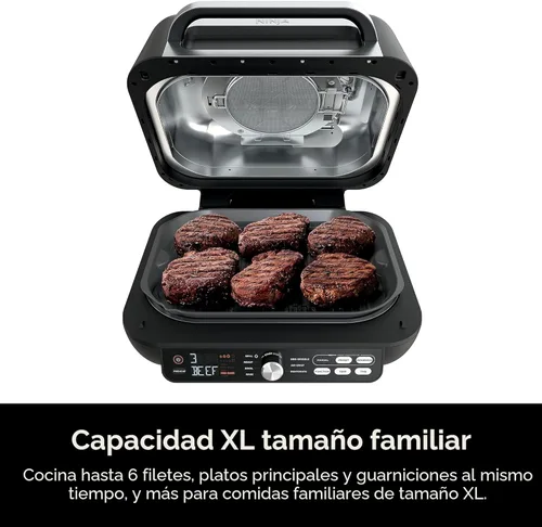 Miniatura 7 de Ninja IG651 Foodi Smart XL Pro 7 en 1 Combo de parrilla/plancha para interiores, uso abierto o cerrado, freír al aire, deshidratar y más, rejilla