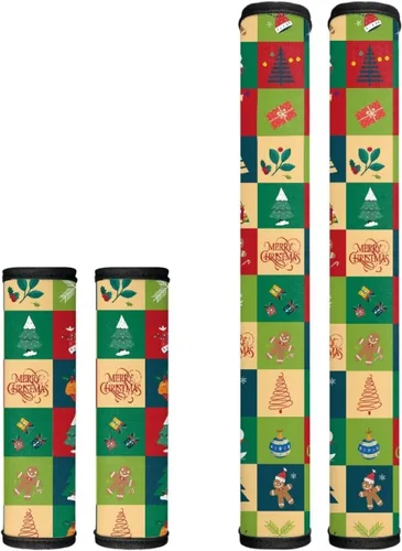 Miniatura 34 de Juego de 4 fundas para manijas de microondas con diseño de rayas de vaca tribal, azteca, decoración de cocina, antideslizantes, a prueba