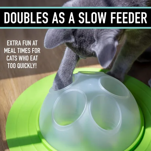 Miniatura 7 de Franklin Pet Supply Co. - Cuenco interactivo para excavación lenta para gatos, cuenco de juguete para golosinas + alimentos, comedero rascador