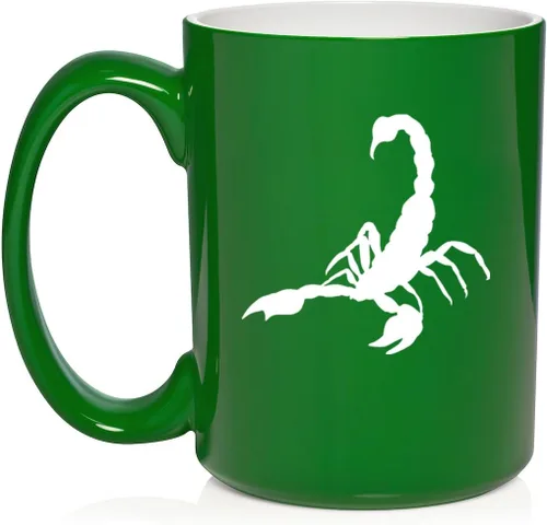Miniatura 14 de Daylor Taza de café de cerámica Scorpion, regalo para ella, él, amigo, compañero de trabajo, esposa, esposo (11 onzas, azul)