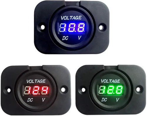 Miniatura 4 de ZYTC Voltímetro de pantalla LED digital universal Medidor de voltaje impermeable para DC 12V-24V Coche Motocicleta Auto Camión (azul)