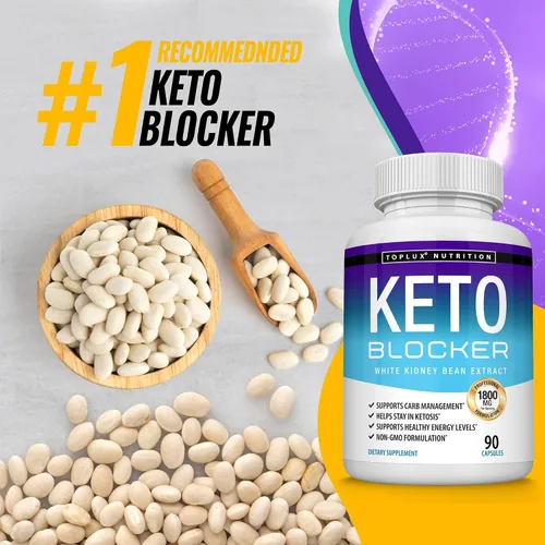Miniatura 7 de Toplux Keto Blocker Pills Extracto de frijol blanco - 1800 mg de cetosis natural, apoyo a la dieta Keto, para hombres y mujeres, 90 cápsulas