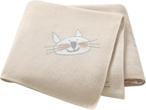 Miniatura 20 de Hadetoto Mantas de bebé para niños y niñas, mantas de algodón de punto para recién nacidos, manta de recepción de ganchillo neutro, esenciales
