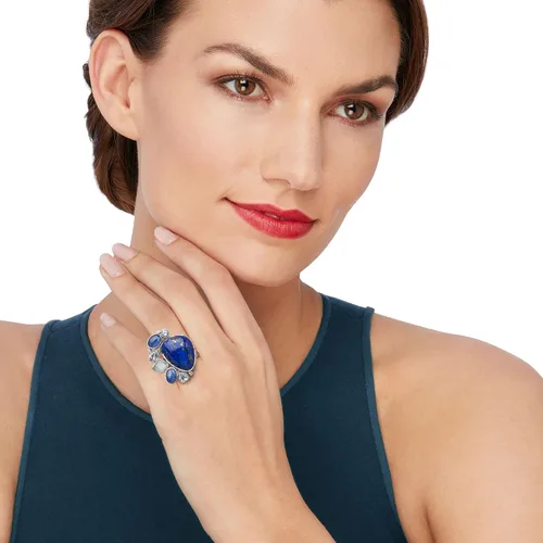 Miniatura 2 de Ross-Simons Lapis and 3.00 ct. t.w. Kyanite Ring With 1.96 ct. t.w. Sky Blue Topaz in Sterling Silver