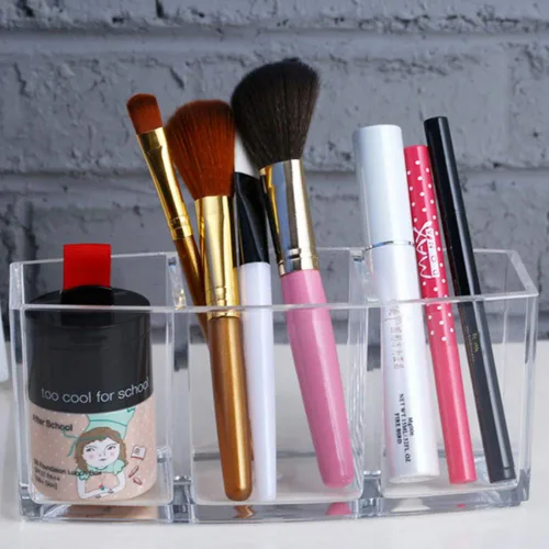 Miniatura 3 de Organizador de brochas de maquillaje acrílico con 3 ranuras