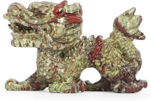 Miniatura 2 de SMQ Estatua de calavera de cabeza de dragón de cristal de 2 pulgadas, tallada a mano, piedra de sangre de África, piedras preciosas realistas