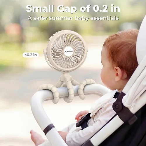 Miniatura 2 de AMACOOL Ventilador de cochecito a pilas, esenciales de viaje para bebés para la playa, Disney, para recién nacidos, regalos de baby shower, búsqueda