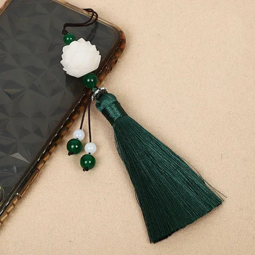 Miniatura 4 de WEISHA Llavero 1 pieza Bodhi Lotus Flower Tassel Pendant Mo Dao Zu Shi Wei WuXian Lanzhan, accesorios de cosplay, cordón trenzado hecho a mano