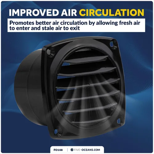 Miniatura 4 de Five Oceans Ventilación de lancha – Ventilación de manguera con listones ranurados, ventilación de cubierta de barco, manguera de aire a través