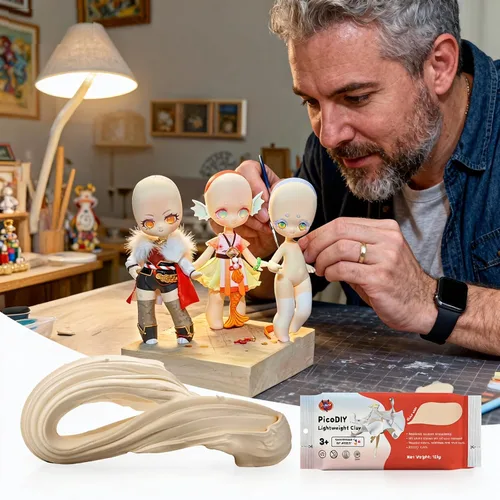 Miniatura 2 de Arcilla ligera - Arcilla de secado al aire, ultra ligera y suave, segura y no tóxica, moldeable y flexible, arcilla de modelado DIY para figuras