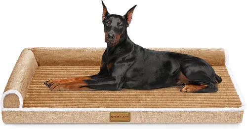 Miniatura 10 de Patas Lague Cama Ortopédica para Perros de Tamaño Grande 36''X24'', Impermeable Cómoda con Bolster en L Mediano Antideslizante Suave Cálida Cama