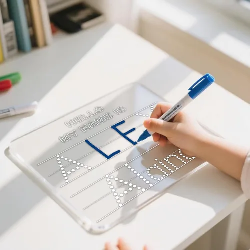 Tablero de rastreo de nombres personalizado, pizarra de borrado en seco, alfabeto acrílico regrabable personalizado y número, letrero de escritura a