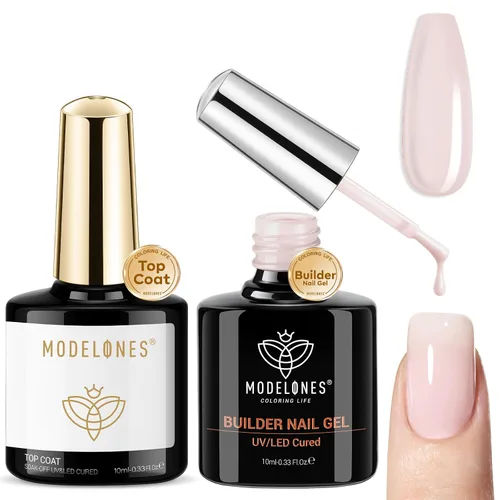 Miniatura 25 de Modelones Esmalte de uñas en gel con purpurina, acabado brillante ultra fino blanco con aurora, purpurina transparente, acabado brillante con A1