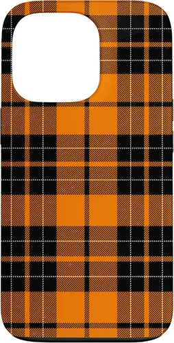 Miniatura 10 de Otoño cuadros naranja y negro patrón patrón caso para iPhone 17