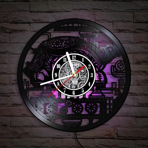Miniatura 11 de The Geeky Days Steampunk Turtle - Reloj de pared silencioso con disco de vinilo, funciona con pilas, de cuarzo, de 12 pulgadas, tortuga marina Sin