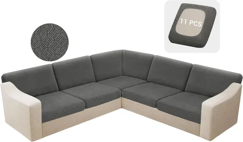 Miniatura 22 de HDCAXKJ - Fundas impermeables para cojín de sofá modular, fundas elásticas para cojín de sofá de esquina, fundas protectoras de muebles de jacquard
