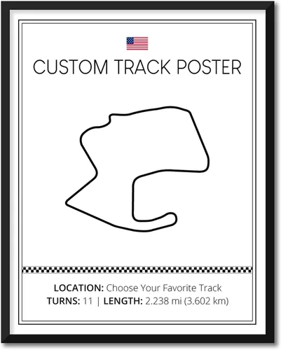 Miniatura 14 de Póster personalizable para pista de carreras, impresión personalizable hecha a mano, estilo 1, impresión metálica negra de 8 x 10 pulgadas