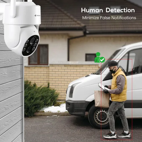 Miniatura 3 de Kittyhok Cámara de seguridad PTZ de doble lente inalámbrica para exteriores Cámara de seguridad inalámbrica FHD 2K con zoom híbrido 10X