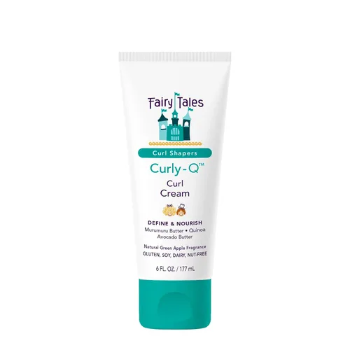 Fairy Tales Curly Q Kids Curl Cream – Crema para rizos ligeros para niños con cabello rizado y ondulado - Libre de parabenos, sulfatos, gluten y