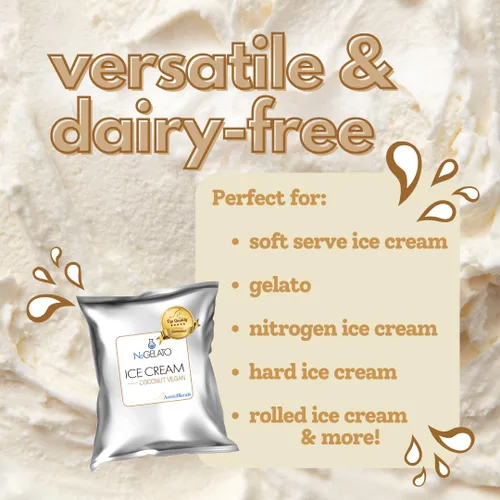 Miniatura 2 de AussieBlends Mezcla de helado vegano de coco para helado suave, helado, helado enrollado, base de helado de nitrógeno líquido y más, a base