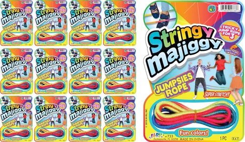 Cuerda de saltar china elástica (12 cuerdas de saltar) Cuerda de saltar elástica colorida para niños. Recuerdo de fiesta para niños y niñas. Equipo