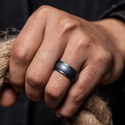 Miniatura 25 de ThunderFit Anillos de boda de silicona para hombre, 0.394 in de ancho y 0.098 in de grosor, paquete múltiple de variedad 1-7
