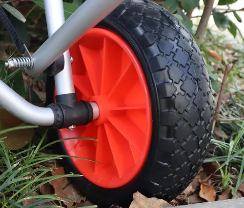 Miniatura 5 de METER STAR 2 ruedas de carrito de kayak de 10 pulgadas, rueda de neumático a prueba de pinchazos para kayak, canoa, carrito de repuesto, diámetro