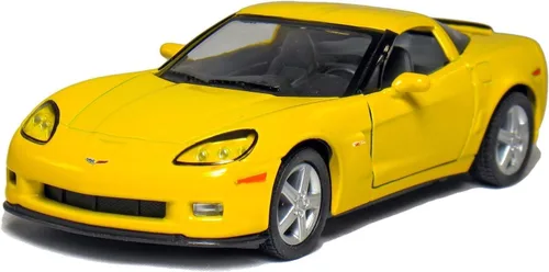 Miniatura 6 de KiNSMART 2007 Corvette Z06 5 pulgadas escala 1:36 5 pulgadas modelo de metal fundido a presión American Muscle Toy Car. Juego de 4