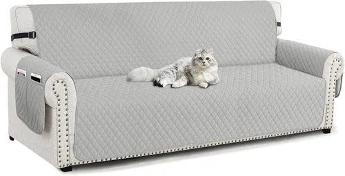 Miniatura 19 de XINEAGE Funda para Loveseat Reclinable Resistente al Agua, Fundas para Loveseat Reclinable de 2 Asientos con Bolsillos, Funda Protectora para Café
