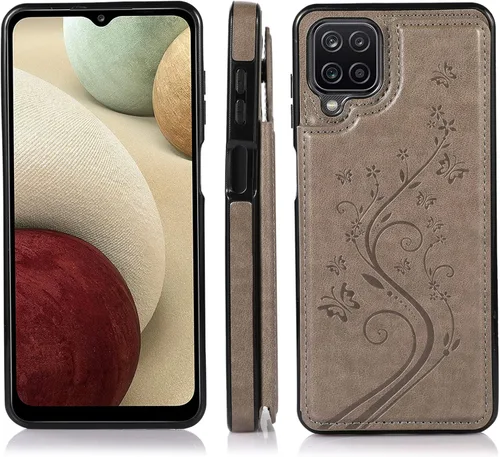 Miniatura 3 de Asuwish Funda de teléfono para Samsung Galaxy A12 con protector de pantalla de vidrio templado, tarjetero con soporte para tarjetero, soporte