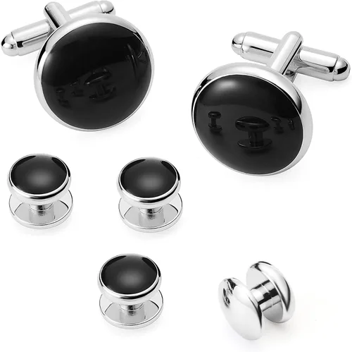 Miniatura 33 de Zealmer gemelos de acero inoxidable 316L para hombres, negocios, bodas, 1 par