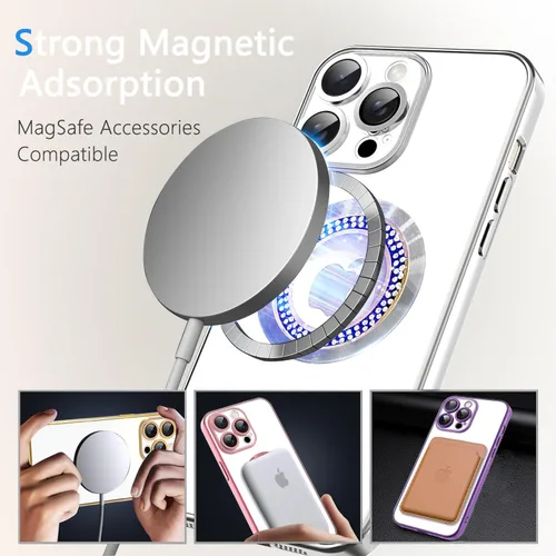 Miniatura 90 de Misscase Funda magnética con purpurina para iPhone 11 compatible con MagSafe, protección completa, delgada, a prueba de golpes, antiarañazos