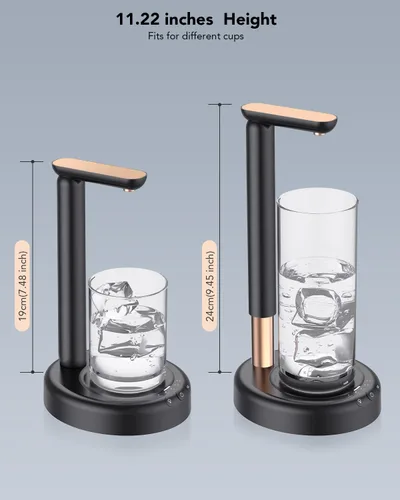 Miniatura 7 de Dispensador de agua de escritorio para botella de 5 galones, dispensador de jarra de agua SPOVEN de 5 galones con diseño de altura ajustable, bomba