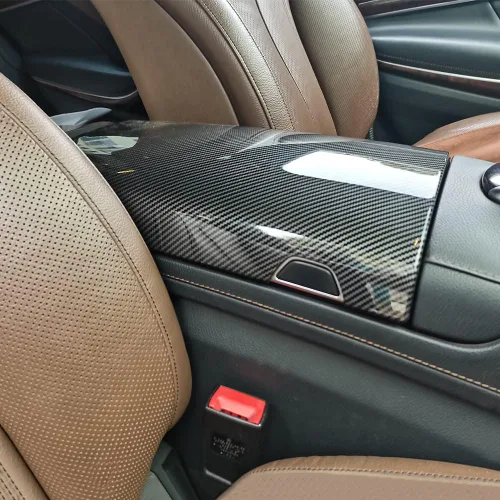 Miniatura 4 de Cubierta protectora para Mercedes-Benz Clase S W221 W222 S400 S450 S500 S550 S560 S600 Color de fibra de carbono Interior del coche Reposabrazos