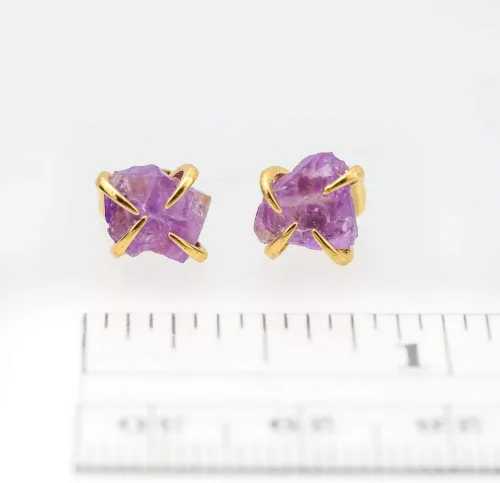 Miniatura 40 de Pendientes de tuerca de piedra preciosa cruda, idea de regalo para el día de la madre, graduación, moda de verano